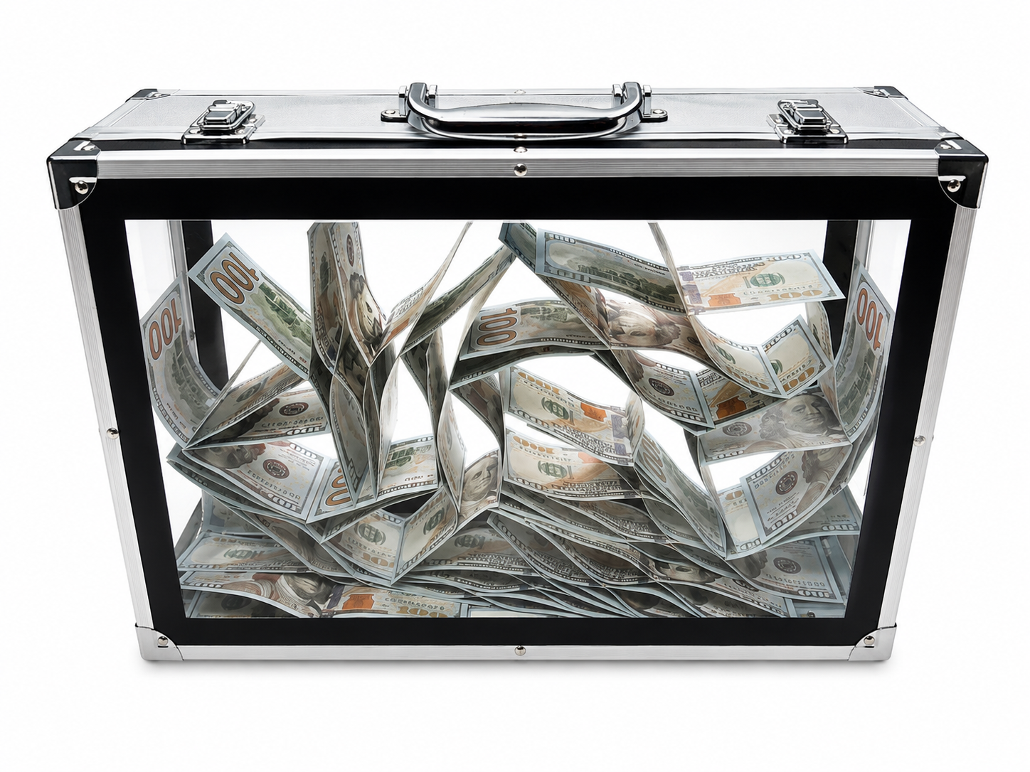 The Empty Suitcase Appears Full of Money